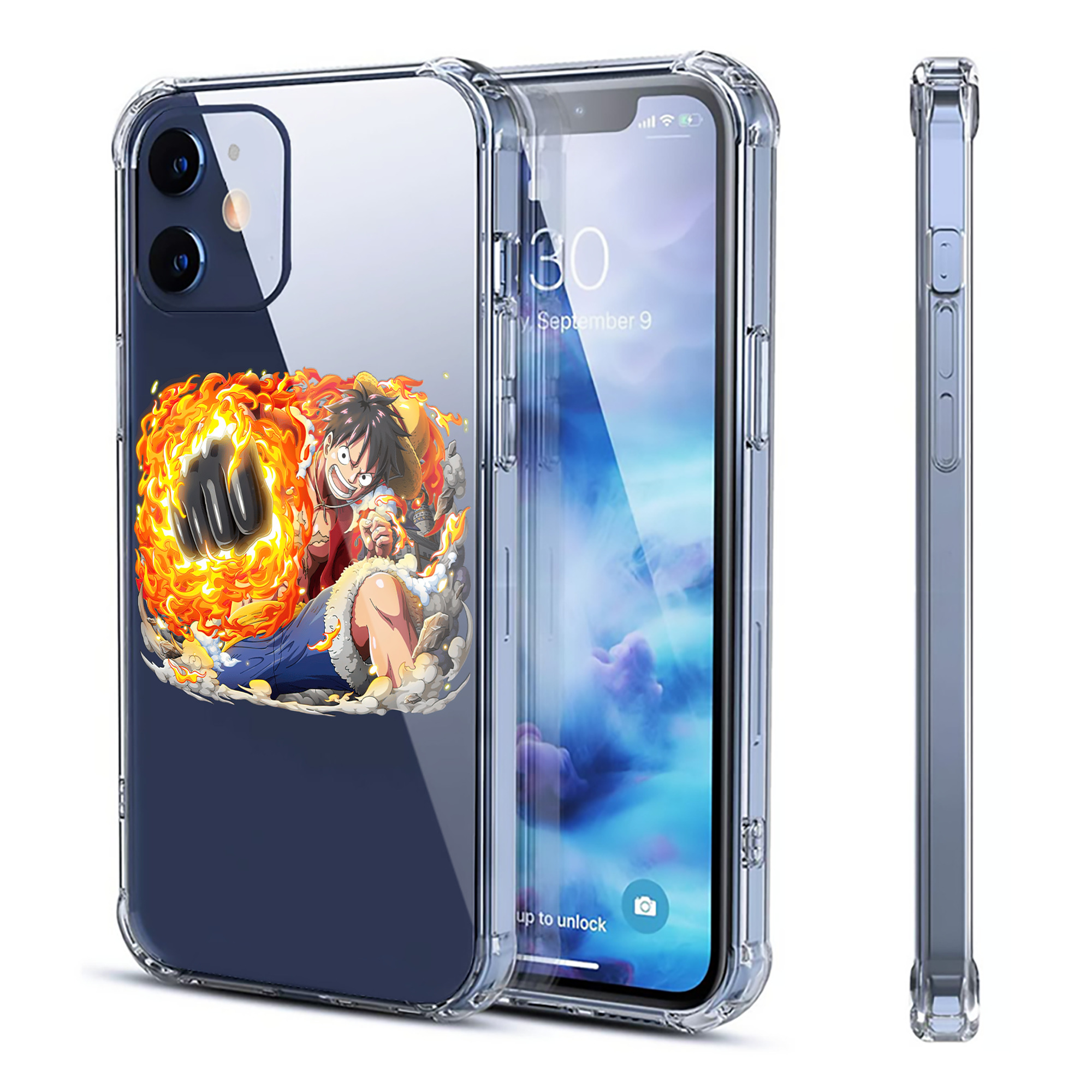 （画像用） ワンピース モンキー・D・ルフィ ONE PIECE Monkey D. Luffy 【iPhone 12シリーズ対応】透明スマホケース（クリアソフトケース）
